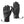 Black leather heated motorcycle gloves with power cables and knuckle protection