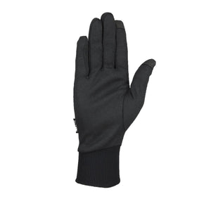 Black touchscreen compatible glove with ribbed cuff