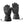 Black leather heated motorcycle gloves with power cables