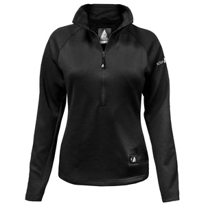 ActionHeat black womens long sleeve quarter zip pullover