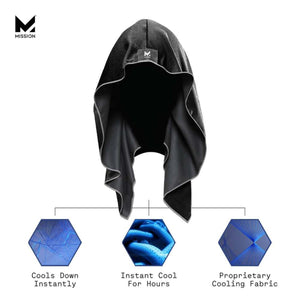 Mission Cooling Hoodie Towel - Black