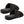 Pair of black plush heated slippers with power switch