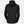 Back view of a black Helly Hansen hooded rain jacket