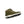 Olive green suede boot with attached metal ice traction cleats on the sole