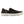 Korkers black canvas slip on shoe with white rubber sole and patterned interior lining