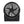 Black circular portable desk fan with three blades and protective grille