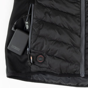 Mobile Warming heated vest battery pack connected to internal pocket