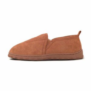 Cloud Nine Sheepskin brown suede slip on slipper with rubber sole