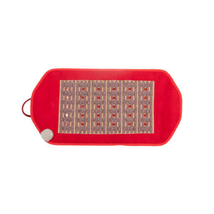 Red infrared heating mat with embedded stone discs and a remote control
