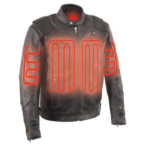 Milwaukee Leather Men's 12V Heated Motorcycle Jacket (Size M)