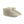 Pair of cream colored faux fur ankle slippers with a small circular logo on the side