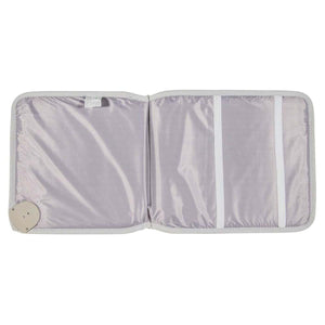 HealthyLine open grey fabric carrying case with internal elastic straps
