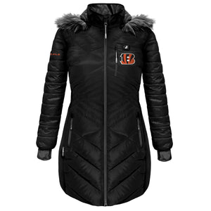 ActionHeat black Cincinnati Bengals heated parka with faux fur hood