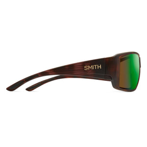 Smith Optics sunglasses with tortoise shell frame and green reflective lenses