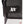 Close up of black mesh fabric with a branded strap featuring a white logo