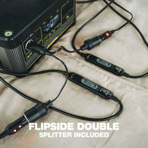 Flipside double splitter connected to a portable power station