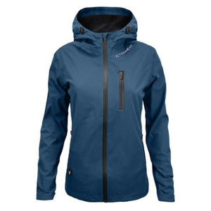 ActionHeat blue hooded softshell jacket with front zipper and chest pocket