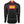 Back view of black heated jacket showing glowing heating elements on the neck and upper back