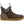 Brown waterproof ankle boot with tan rubber sole and grey collar