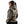 Woman wearing a camouflage hooded jacket from the back