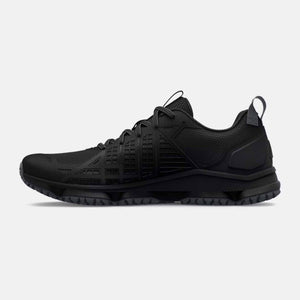 Under Armour black athletic sneaker with mesh upper and textured side panel