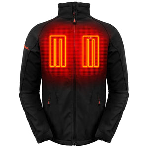 ActionHeat black softshell jacket with illuminated chest heating elements