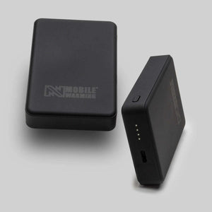 Two black Mobile Warming rechargeable power banks