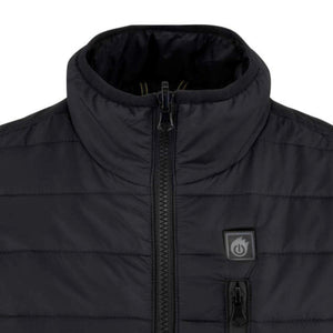 DeWalt black quilted heated vest with power button and zippered chest pocket