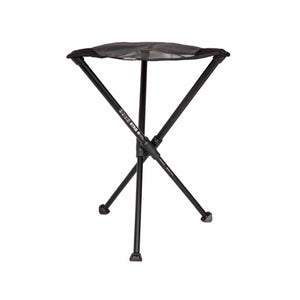 Black BTR folding tripod stool with fabric seat and metal legs