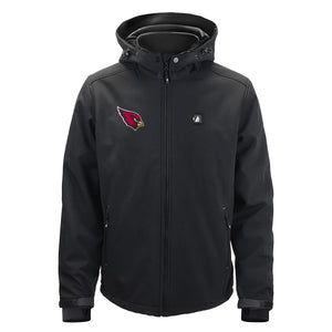Black Arizona Cardinals hooded softshell jacket with team logo