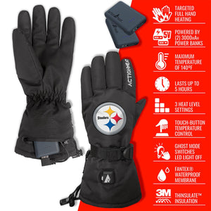 ActionHeat Pittsburgh Steelers 5V Battery Heated Gloves