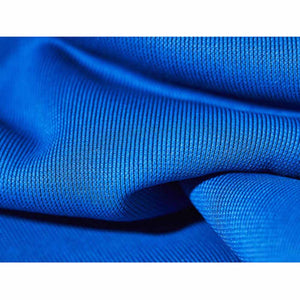 Close up of blue ribbed fabric texture