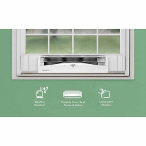 Vornado Transom window fan with weather resistant foam seal and handle features