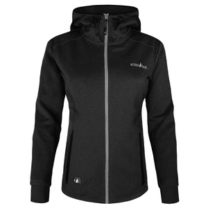 ActionHeat black hooded zip up jacket with grey zipper detail