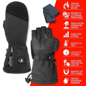 ActionHeat heated mittens with power banks and feature list
