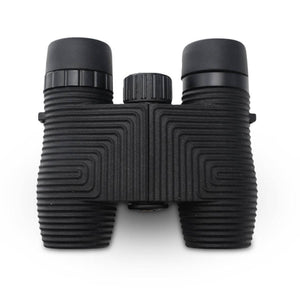 Black compact binoculars with textured grip