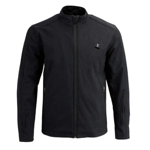 NexGen black softshell jacket with a mock neck and full front zipper