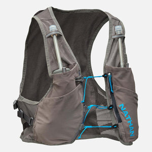 Nathan grey mesh hydration vest with two front water flasks