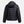 Back view of a black Under Armour hooded puffer jacket