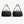 Two black Bellroy duffel bags shown from front and back angles