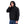 Man wearing a black Mobile Warming hooded sweatshirt with a front pocket