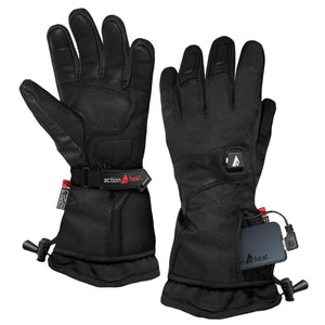 ActionHeat black battery heated gloves with external battery pack