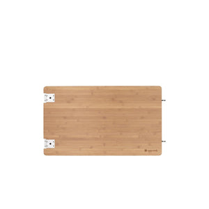 Snow Peak bamboo cutting board with metal hinge attachments