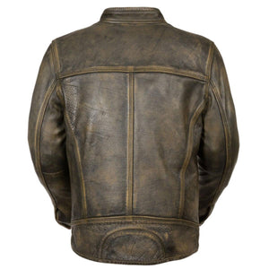 Milwaukee Leather Men's Brown Distressed Scooter Jacket