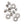 Korkers Triple Threat Sharp Steel Spike Kit, 7mm, 40 Pack - Silver