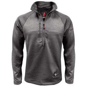 ActionHeat grey mens quarter zip fleece pullover with chest pocket