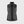 Black quilted sleeveless vest with a high collar and front zipper closure