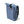 Blue roll top backpack with AO logo patch and black zipper detail