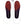 Therm-ic heated insoles with red and black topographic pattern and power cables