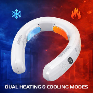 AlphaCool neck fan with blue cooling and orange heating plates